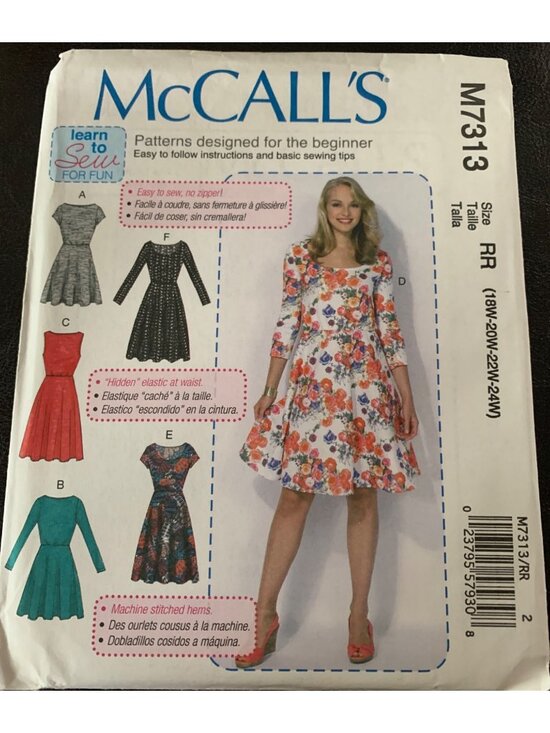 Pattern M5554 McCall's | Office | Mccalls Dress Sewing Pattern Size 8w 2w 22w 24w ...